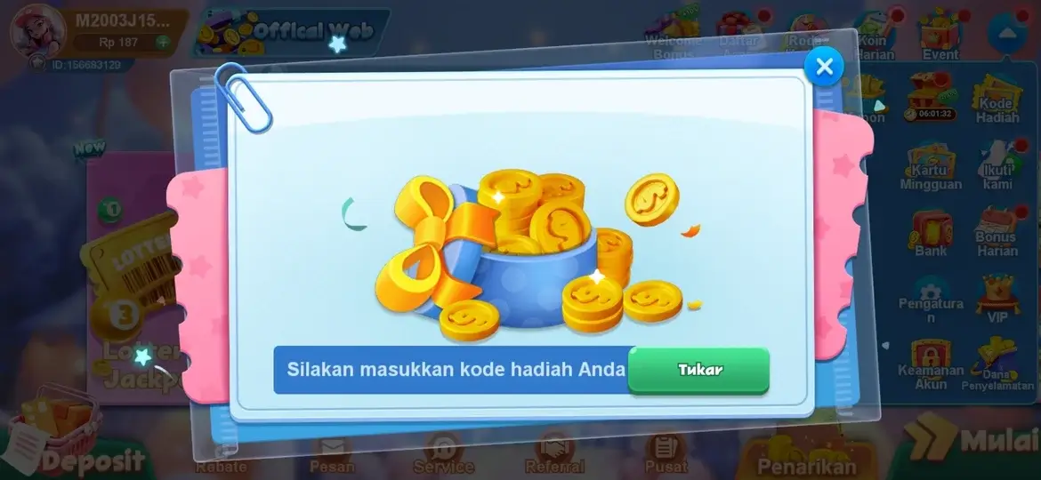 V87 APK Kode Hadiah dan Reward